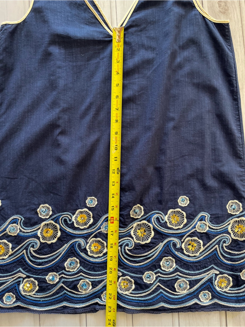 Women’s Anthropologie blue Wave embroidered sequined sleeveless mini dress.Large - Picture 15 of 15